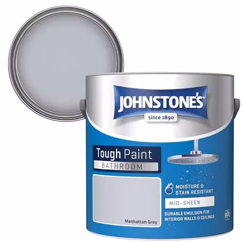 Johnstone's Manhattan Grey Bathroom Wall and Ceiling Paint, 2.5L
