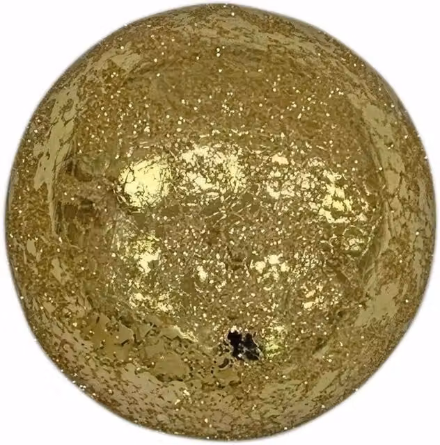 KDMD Gold Metallic Christmas Bauble 3 Pack, Diameter: 9 cm