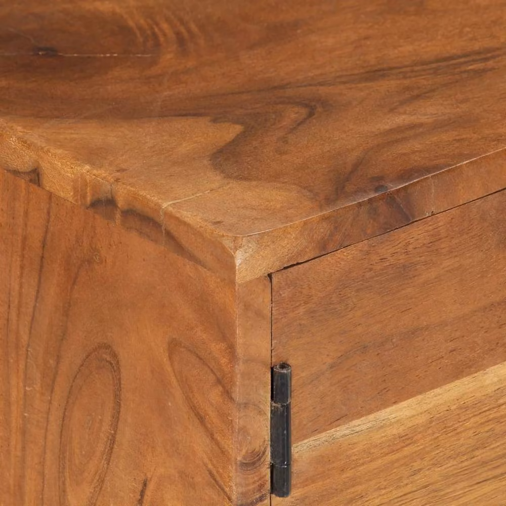 Berkfield Home Mid Century Solid Acacia Wood TV Cabinet in Brown, W/D/H: 140 x 40 x 40 cm – 3