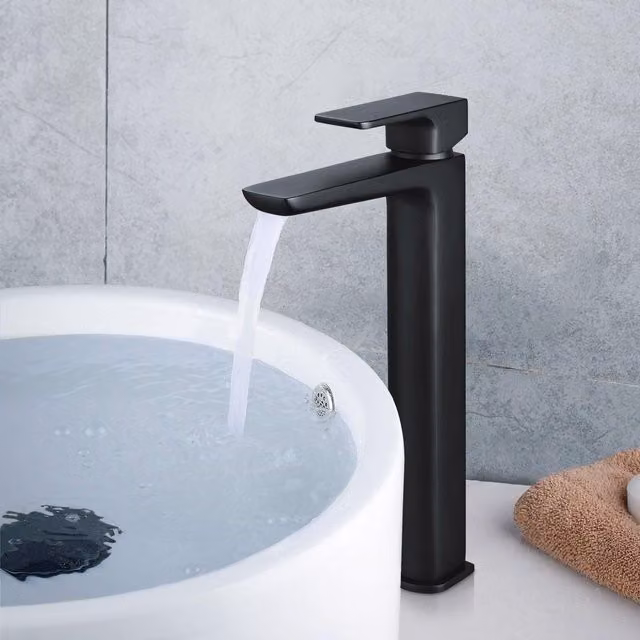 Nes Home Kenson Tall Basin Mixer Tap in Matt Black with Pop-Up Waste – 1