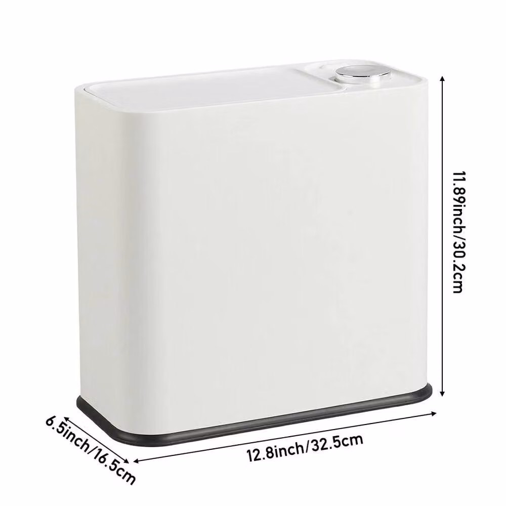 KORVIXA 16L Narrow Waste Bin for Bathroom and Living Room, White – 2