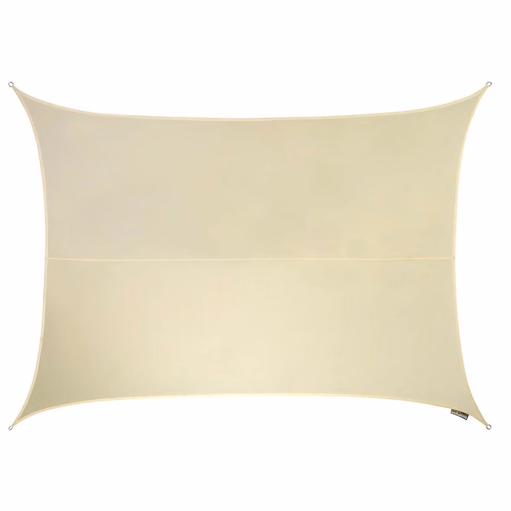 Primrose Rectangular Waterproof Ivory Garden Patio Sun Shade Sail Canopy with UV Block and Fixing Kit, W: 5 m, D: 4 m – 2