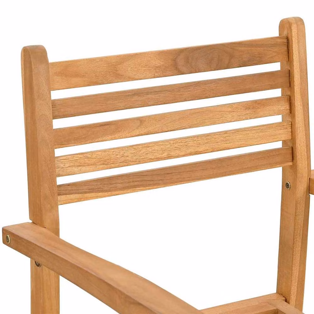 Berkfield Home Set of 6 Stackable Garden Chairs in Brown Treated Teak Wood, W/D/H: 55.5 x 55.5 x 90 cm – 5