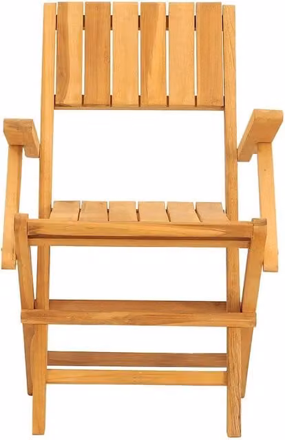 Berkfield Home Beautiful Set of 6 Folding Garden Chairs in Brown Solid Teak Wood, W/D/H: 55 x 61 x 90 cm