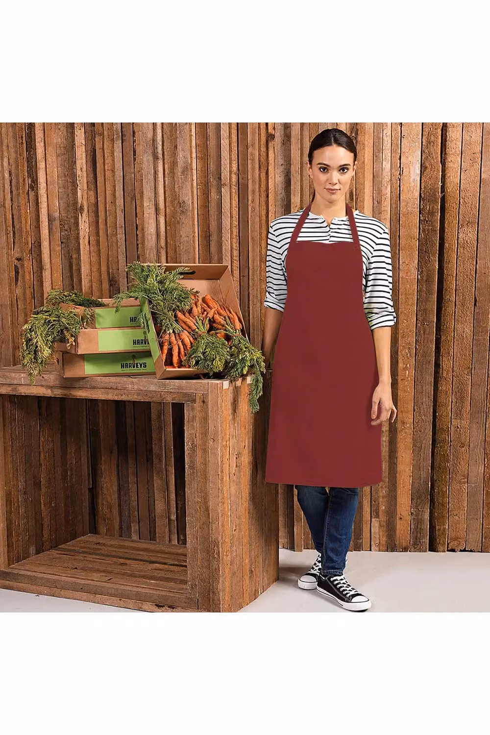 Premier Colours Professional Bib Apron in Red – 2