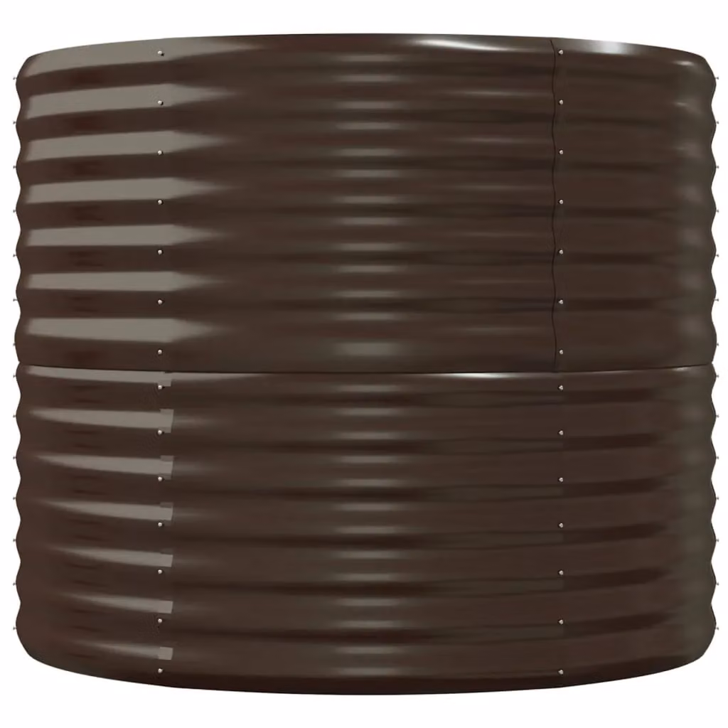 Berkfield Home Garden Powder-coated Steel Raised Bed in Brown, W: 152 cm, D: 80 cm, H: 68 cm – 3