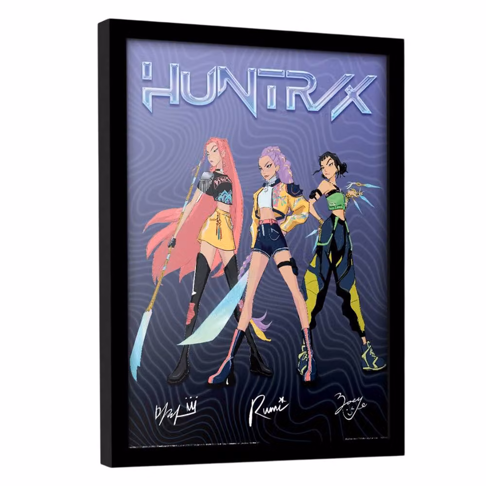 Netflix Huntrix Signature Multicolour Abstract Framed Paper Poster – 2