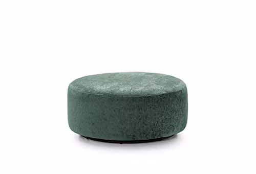 Abakus Direct Harriet Large Swivel Footstool in Green Crushed Chenille or Velvet, Diameter: 100 cm, H x W x D: 40 x 100 x 40 cm – 1