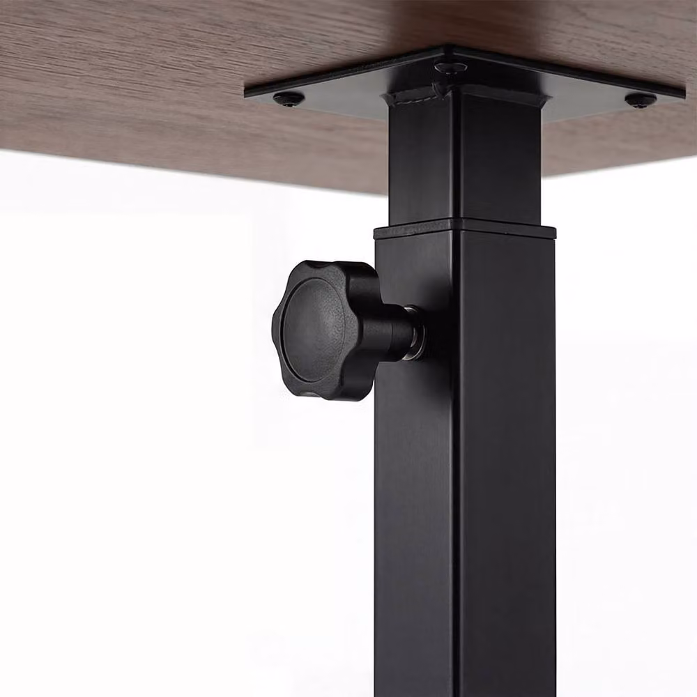 Levede Height Adjustable Side Table with 360 Degree Rotating Top and Castors, Walnut Brown MDF and Metal – 4