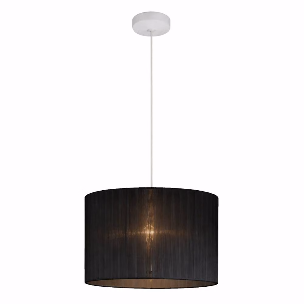 CGC Lighting Sylvie Silk Pleated Round Drum Lamp Shade in Black, Diameter: 30 cm – 2