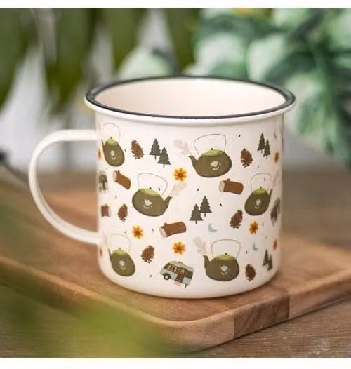 KDMD Enamel Camping Mug in White