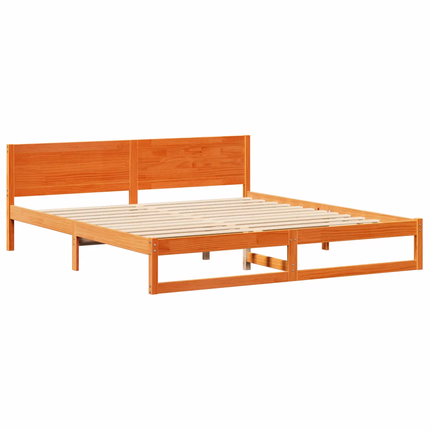Berkfield Home Solid Pine Wood Bed Frame, Waxed Brown, 200 x 200 cm – 2