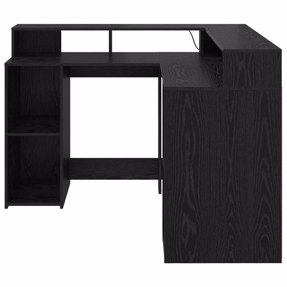 Berkfield Home Modern Corner Desk in Black Oak, W/D/H: 130 x 130 x 91 cm – 5