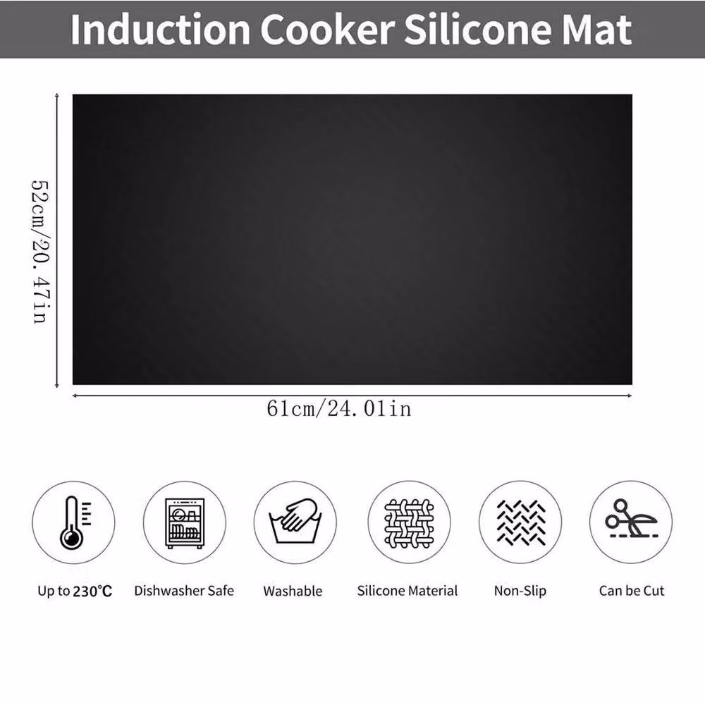 KORVIXA Black Silicone Induction Hob Protector Mat – 2