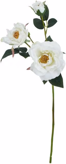 Hill Interiors The Natural Garden Collection Tea Rose Artificial Flower in White – 1