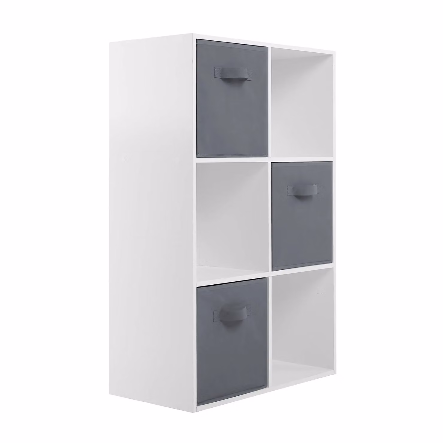 Home Garden Direct Jane 2x3 Cube Storage Unit with 3 Baskets in White – 4