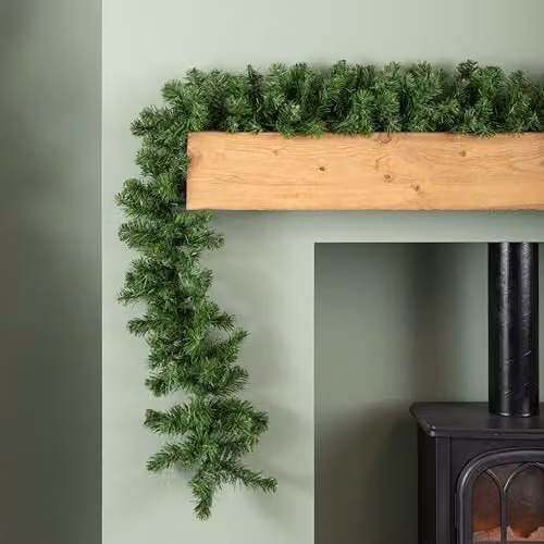 Samuel Alexander 2.7m Plain Green Colorado Artificial Christmas Garland – 5