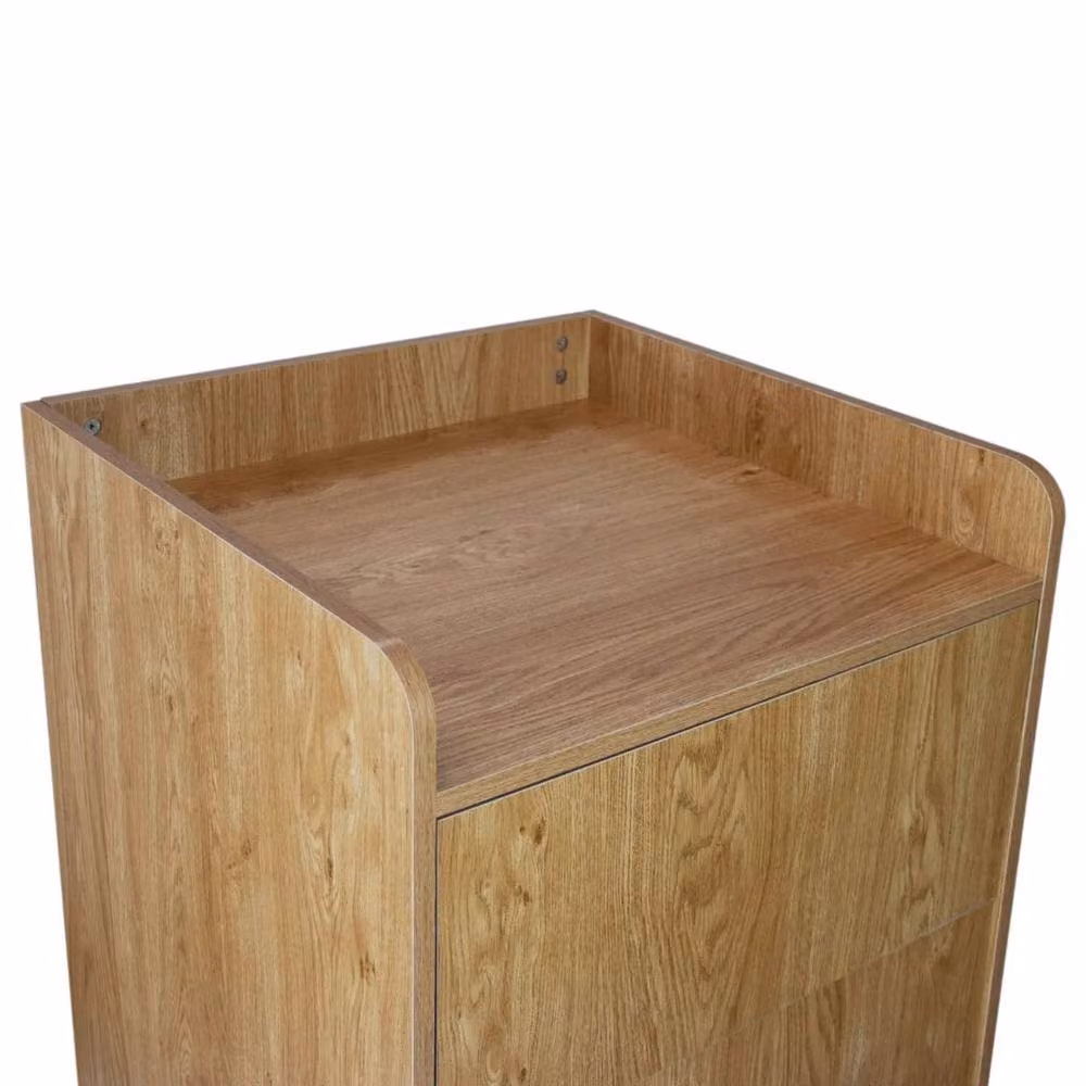 Monstershop Light Oak Wooden Litter Bin and Tray Stand in Beige – 5