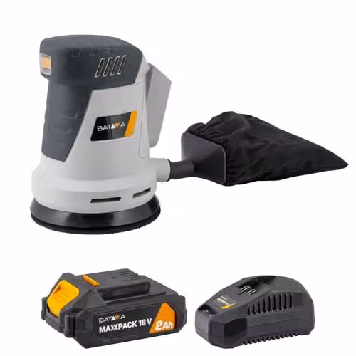 Batavia Maxxpack 18V Cordless Orbital Sander 125mm, Grey and Orange – 7