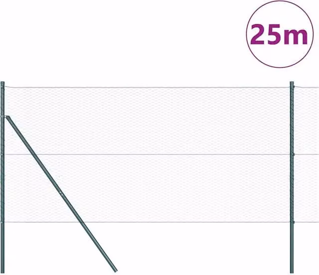 Berkfield Home Green Metal Outdoor Fencing Set of 2, W: 1 m, H: 25 cm – 1