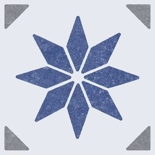 d-c-fix Set of 6 Alia Blue Geometric Tile Stickers, Water-Resistant Self-Adhesive Wall Film, W/D/H: 15 x 15 x 15 cm