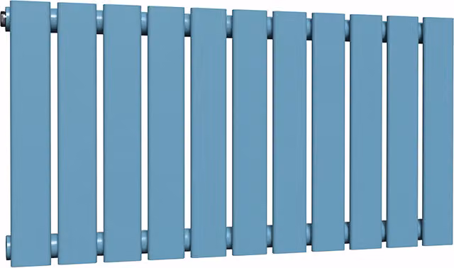Lux Heat Single Flat Horizontal Steel Wall Mounted Radiator in Blue, W: 770 mm, H: 400 mm