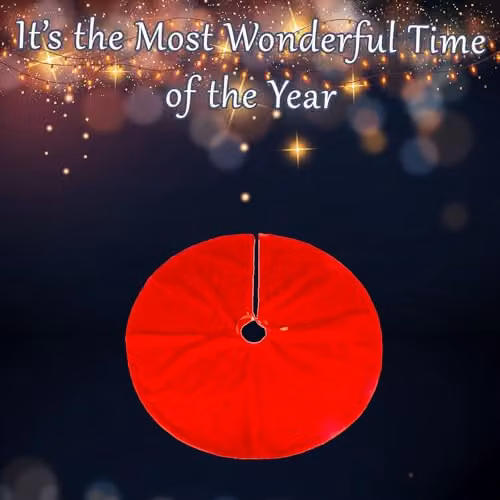 VFM e-Store Red Round Textile Christmas Tree Skirt, Diameter: 90 cm – 3