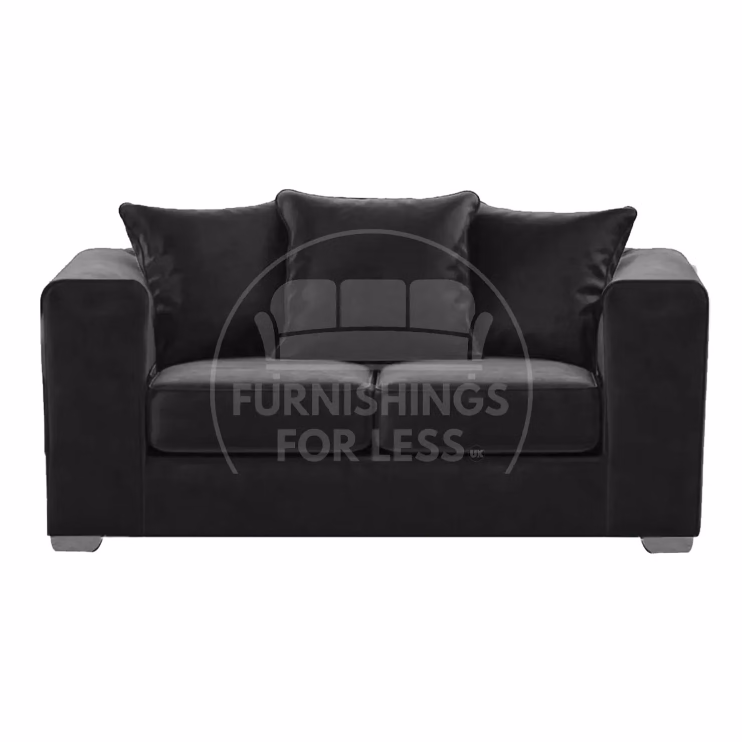 Furnishings For Less UK Ella Plush Velvet Fabric Sofa Set, 3 and 2 Seater, Red and Black – 1