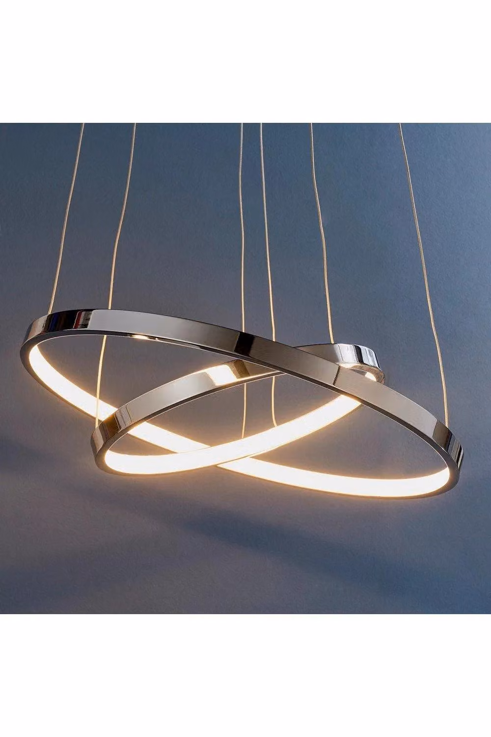Netlighting Kline Ceiling Pendant Light in Chrome and Grey with Frosted Acrylic – 2