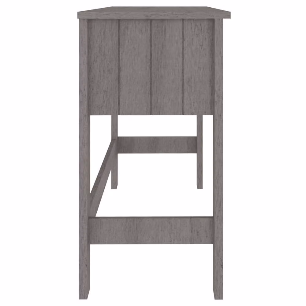 Berkfield Home HAMAR Writing Desk in Light Grey, Solid Pine Wood, W/D/H: 110 x 40 x 75 cm – 3