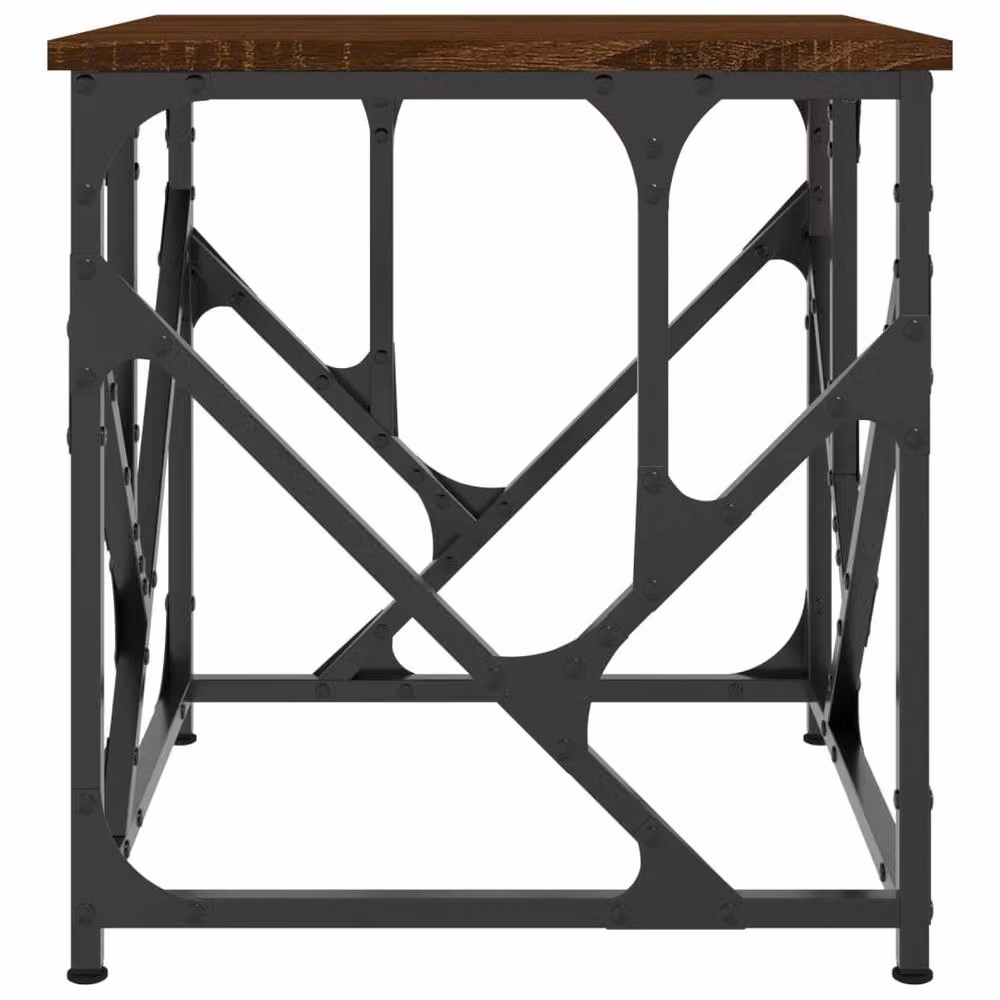 Berkfield Home Decorative Coffee Table in Brown Oak, W/D/H: 45 x 45 x 47.5 cm – 4