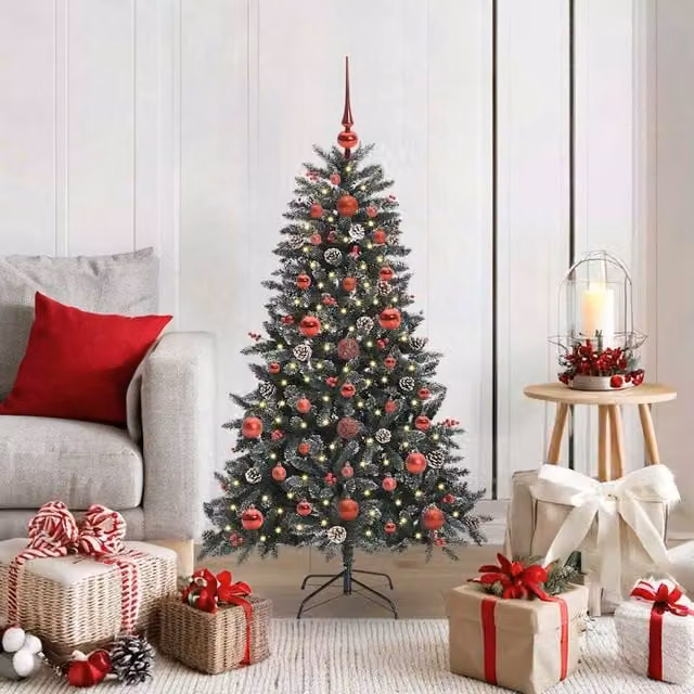Berkfield Home Green Artificial Christmas Tree with 150 LEDs, W/D/H: 68 x 68 x 120 cm