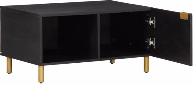 Berkfield Home Black Industrial Coffee Table, W/D/H: 80 x 50 x 40 cm – 1