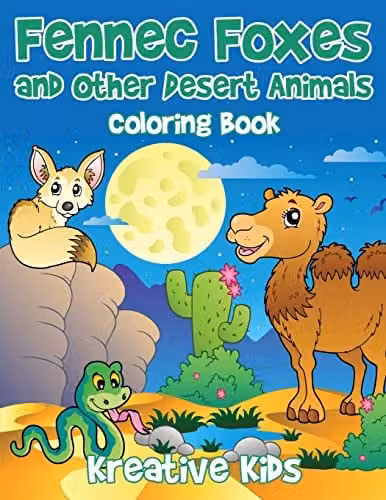 Kreative Kids Fennec Foxes and Other Desert Animals Colouring Book for Children, Multicolour, Paperback