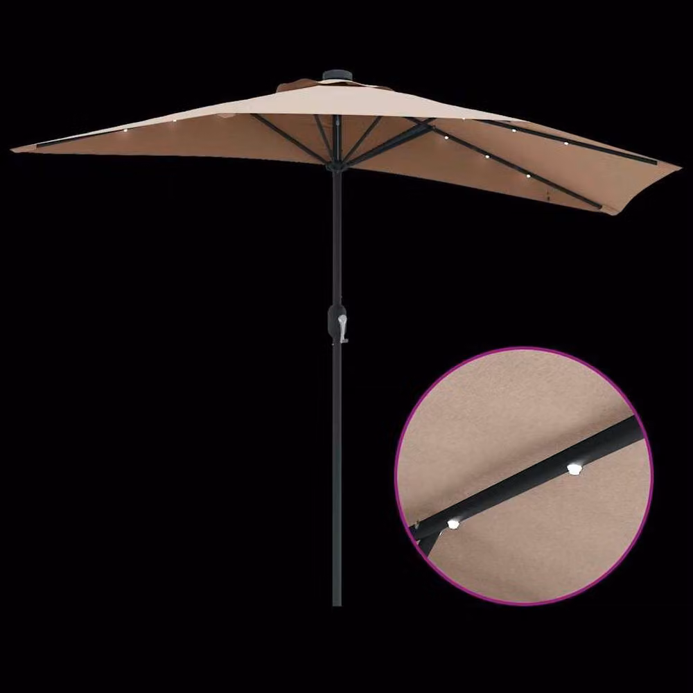 Berkfield Home Garden Parasol in Beige Polyester and Aluminium – 5