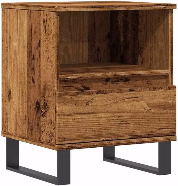 Berkfield Home Bedside Cabinet in Brown Old Wood, W/D/H: 40 x 35 x 50 cm – 1