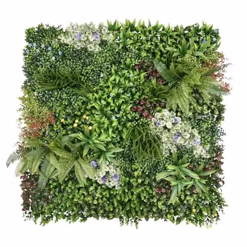Ark Mat Country Garden Artificial Plant Wall Panel, Green, W/D/H: 100 x 100 x 100 cm