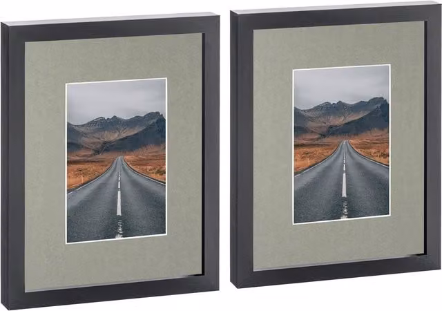 Nicola Spring Pack of 2 Black Rectangular Photo Frames with White Mounts, 10 x 15 cm – 4