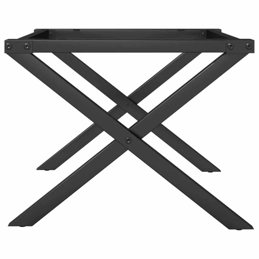 Berkfield Home X-Frame Coffee Table Legs in Black Cast Iron, W/D/H: 60 x 40 x 38 cm – 3