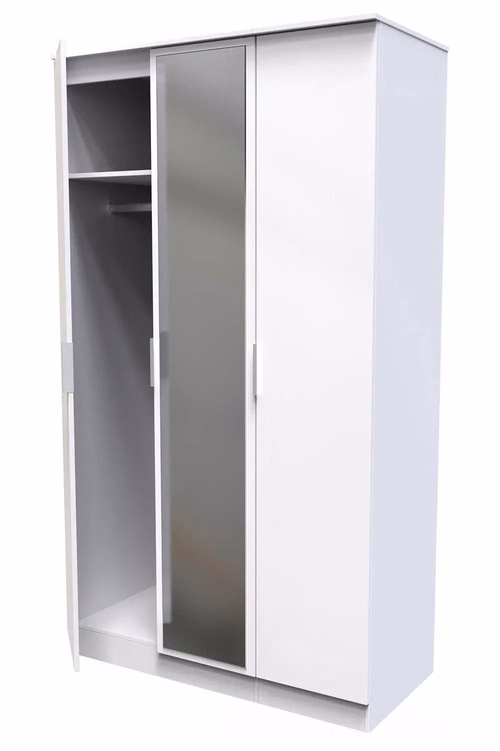 Ready Assembled 2 U Dover Triple Mirror Wardrobe in White – 2