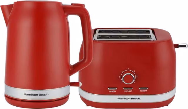 Hamilton Beach Ella Red Kettle and Toaster Set