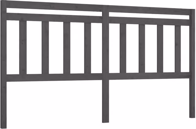 Berkfield Home Grey Rustic Solid Pine Wood Bed Headboard W/D/H: 206 x 4 x 100 cm
