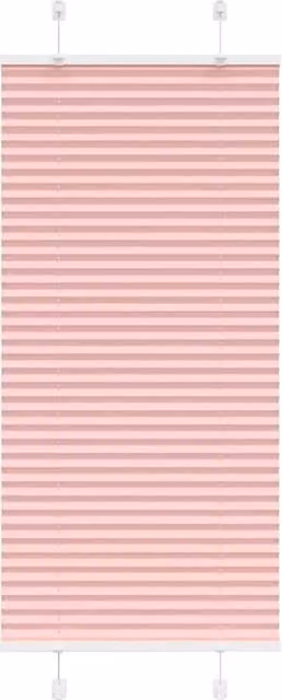 Berkfield Home Single Pleat Pink Polyester Semi-Transparent Corded Blind W: 60 cm, H: 150 cm