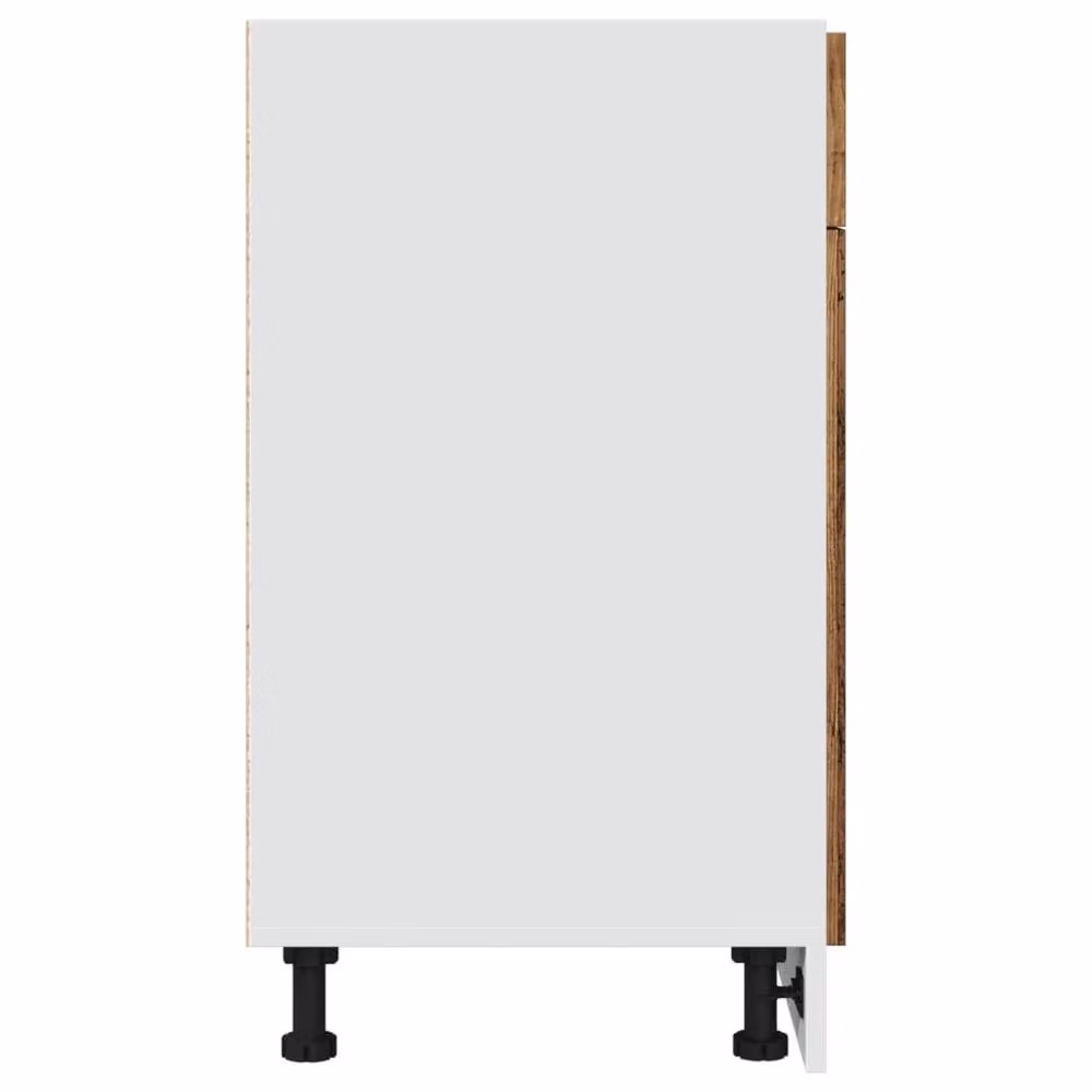 Berkfield Home Lyon Old Wood Bottom Cabinet with Drawer, Brown, W: 50 cm, D: 46 cm, H: 81.5 cm – 4