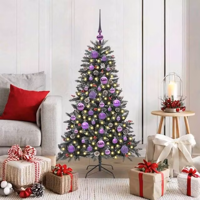 Berkfield Home Green Artificial Christmas Tree with 150 LEDs, W/D/H: 68 x 68 x 120 cm