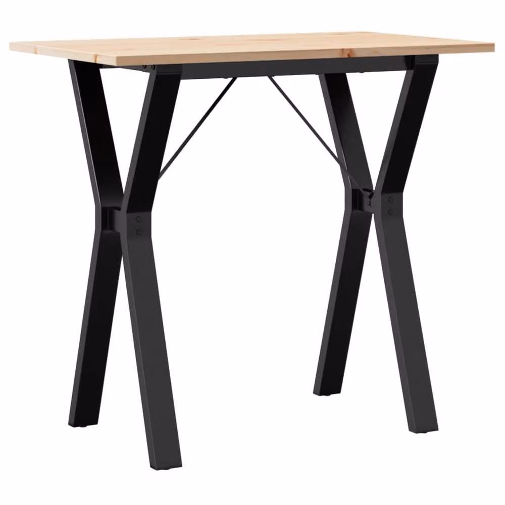 Berkfield Home Y-Frame Dining Table in Brown Solid Pine and Steel, W: 80 cm, D: 50 cm, H: 75 cm – 2