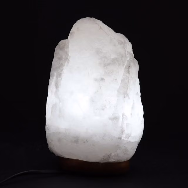 KDMK Crystal Rock Himalayan Salt Lamp with Base in White