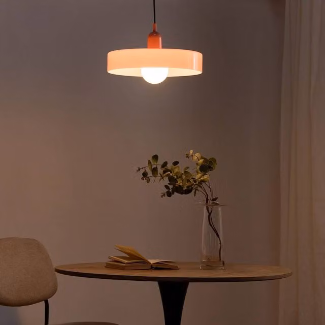 Wyld and Coco Retro Pink Glass Sphere Pendant Lamp with Metal Shade – 1