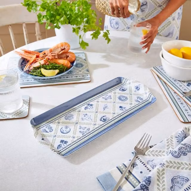 Ulster Weavers Coastal Treasures Small Rectangular Melamine Tray in Blue and Green – 1