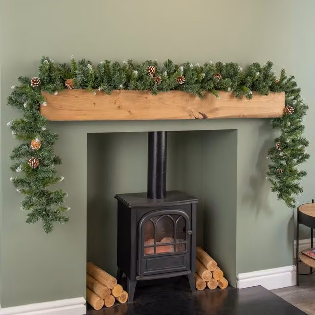 Transcontinental Group Snow King Fir Christmas Garland in White and Green, W/D/H: 270 x 25 x 25 cm – 3